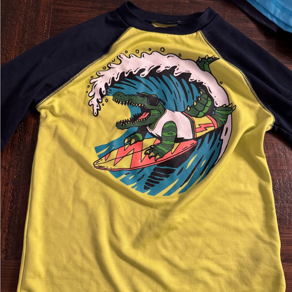 Old Navy Kids' Bright Yellow and Navy Rashguard